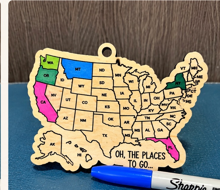 USA Travel Ornament
