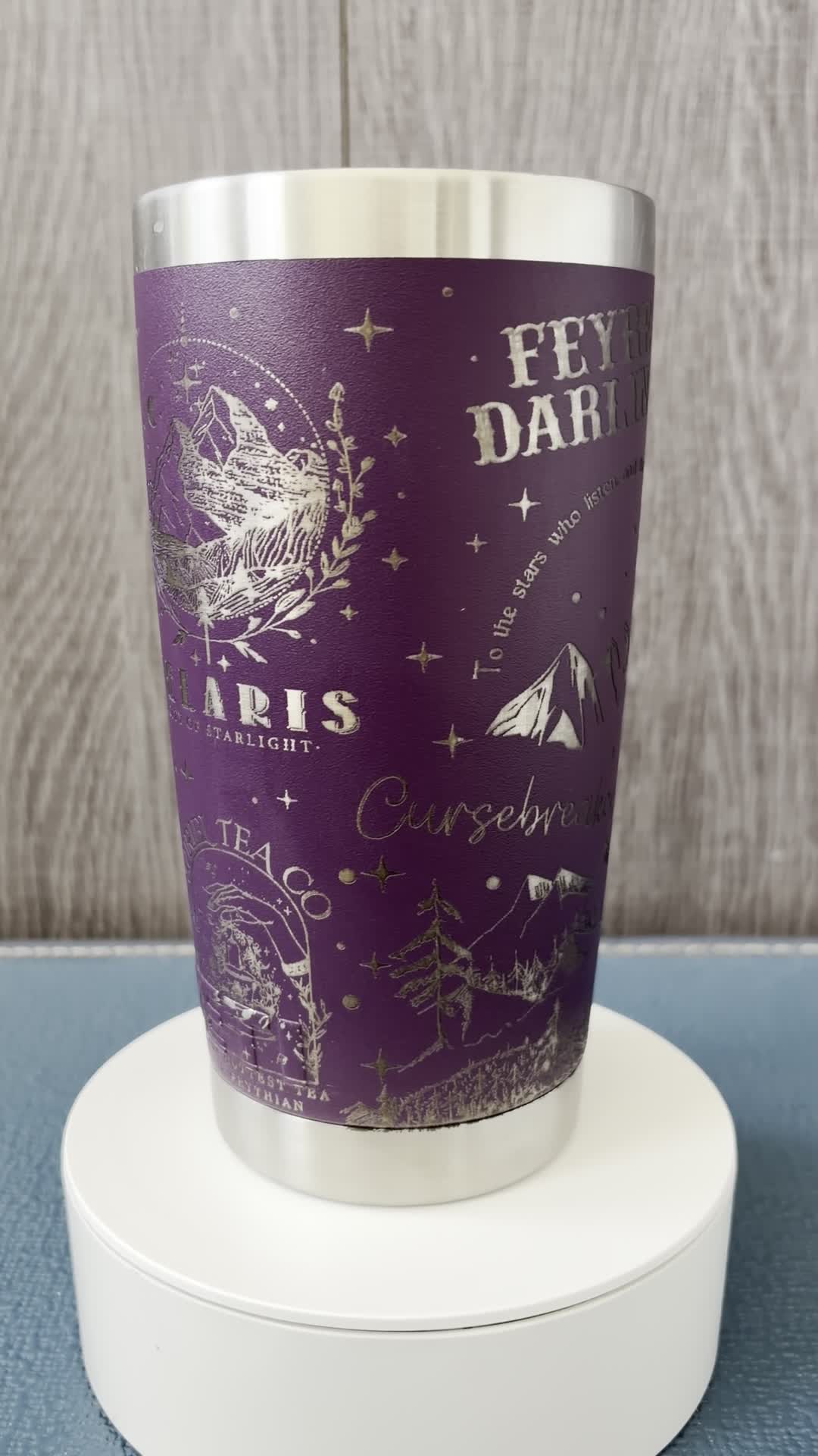Purple engraved ACOTAR tumbler